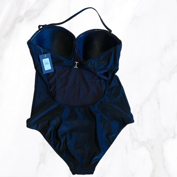 NWT Frederick's of Hollywood Black Bondi One Piece Swimsuit, 1X - Picture 3 of 5